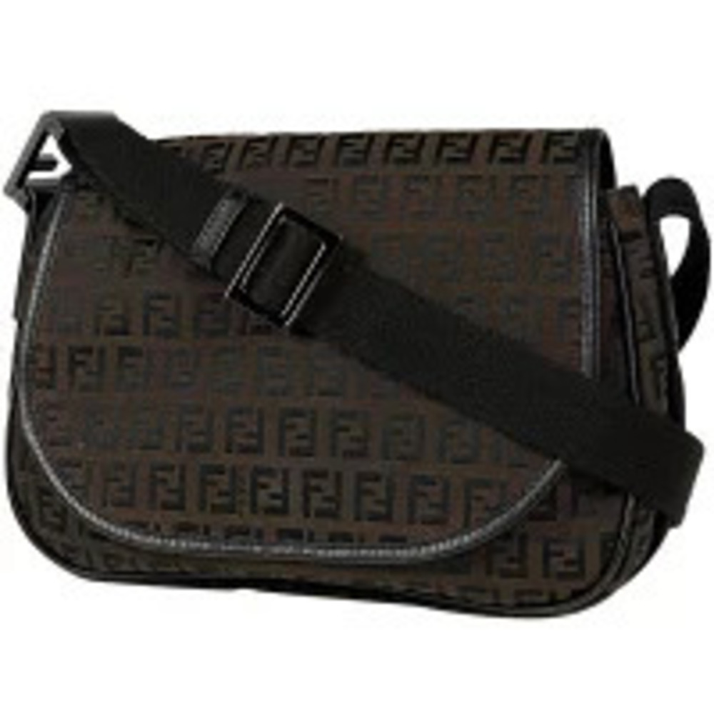 Fendi Zucchino Shoulder Bag Crossbody Canvas Brown